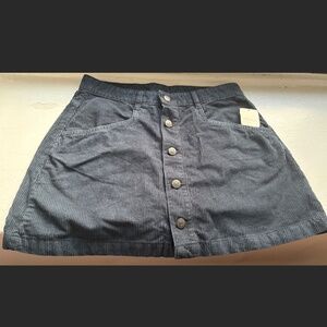 Free People Size 8 Ray Cotton Corduroy Mini Skirt Navy - New With Tags NWT